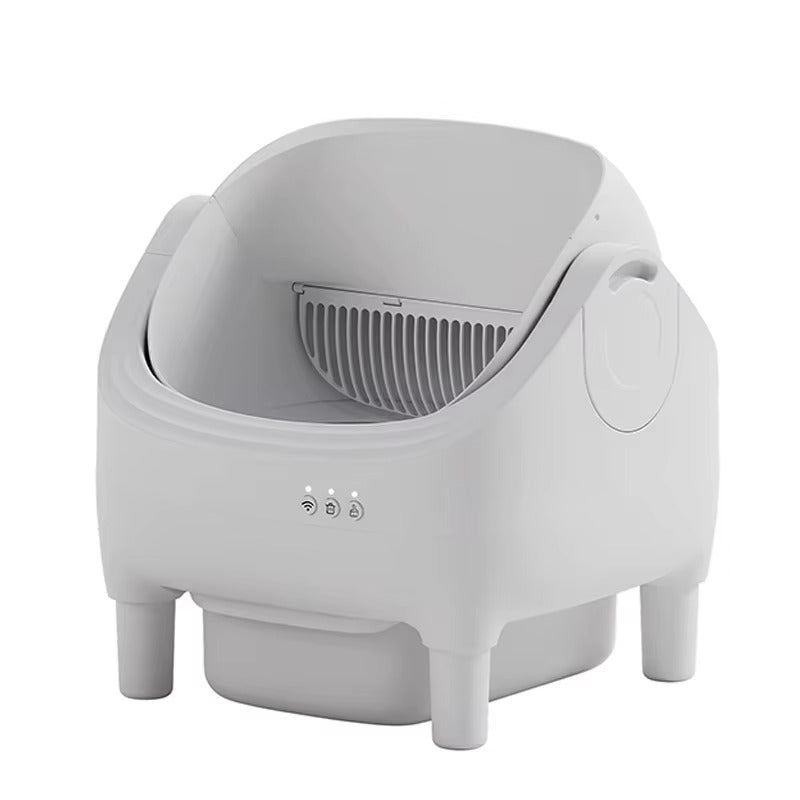 Younihao OEM Open-Top Rectangle Smart Cat Litter Box Large Capacity Automatic Self-Cleaning APP Control Dual Safety Sensors